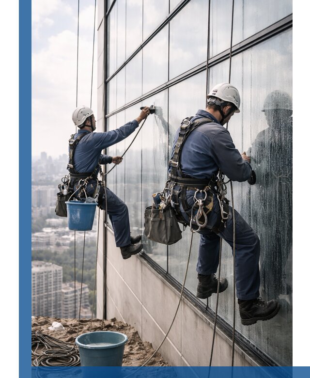 Профессиональная мойка фасадных окон альпинистами в Тейково