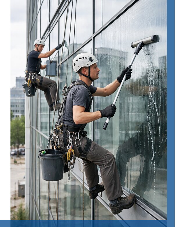 Мойка витражей альпинистами в Тейково от 761 р. под ключ|ВЫСОТНИК-Ткв