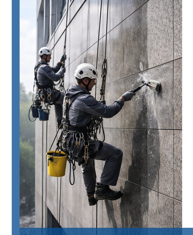 Профессиональная мойка фасада из керамогранита в Тейково