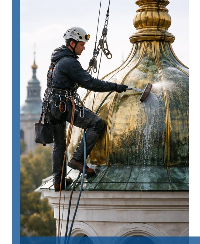 Профессиональная мойка куполов и шпилей высотными альпинистами в Тейково