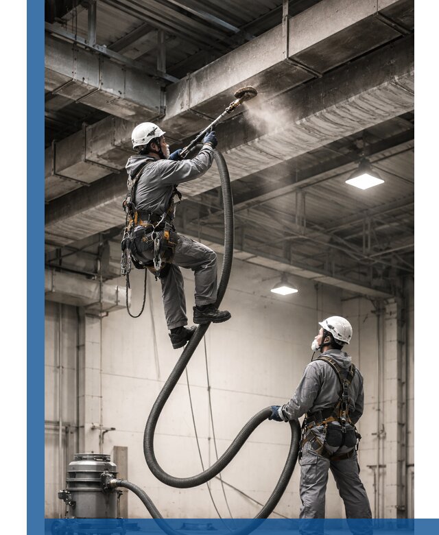 Обеспыливание потолочных конструкций в Тейково промышленным альпинизмом