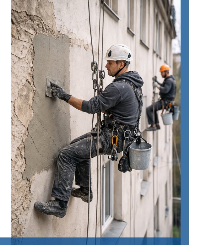 Восстановление штукатурки фасада в Тейково от 1305 р. | ВЫСОТНИК-Ткв