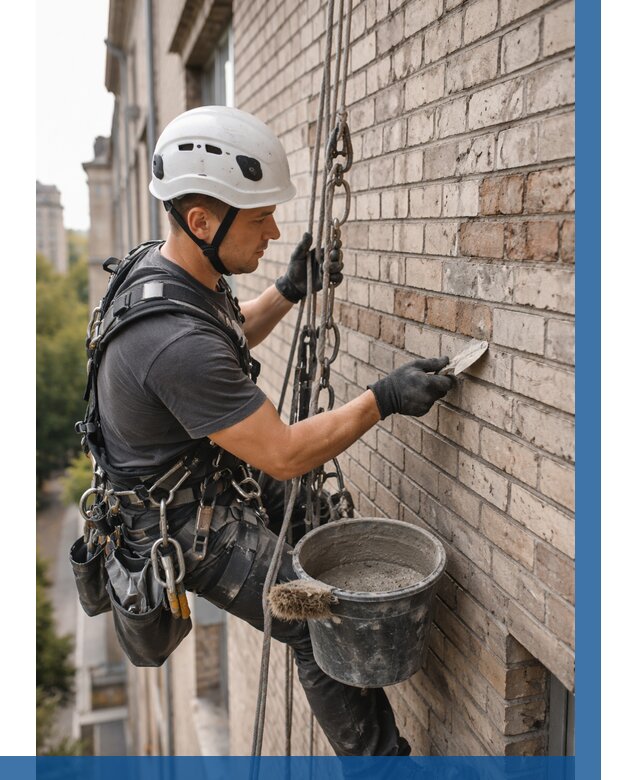 Ремонт кирпичной кладки фасада в Тейково от 1957 р. | ВЫСОТНИК-Ткв