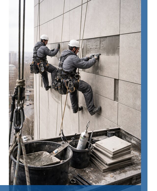 Ремонт фасада из керамогранита в Тейково от 2718 р. | ВЫСОТНИК-Ткв