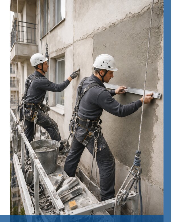 Штукатурка фасада на высоте в Тейково от 979 р. | ВЫСОТНИК-Ткв