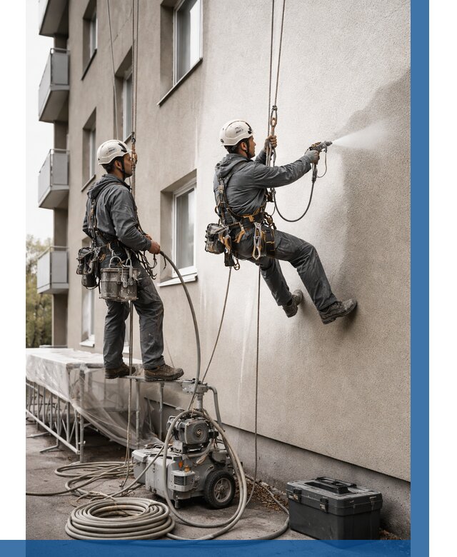 Безвоздушная покраска фасада в Тейково от 239 р/м² | ВЫСОТНИК-Ткв