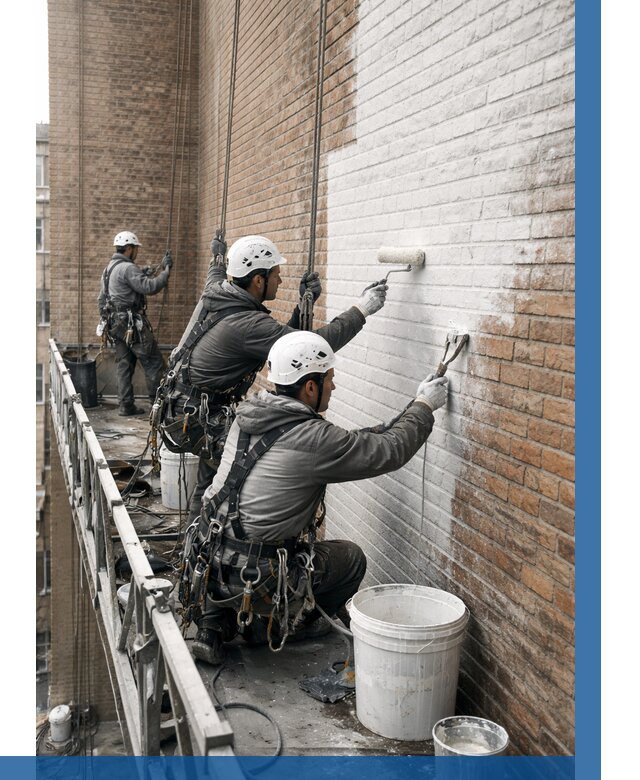 Покраска кирпичного фасада в Тейково от 381 р. | ВЫСОТНИК-Ткв