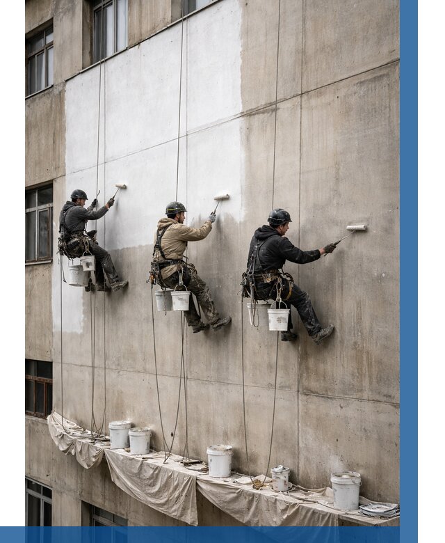 Покраска бетонного фасада в Тейково от 381 р за м2 | ВЫСОТНИК-Ткв