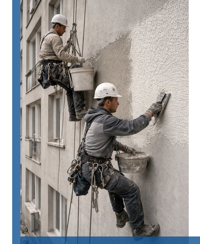 Нанесение декоративной штукатурки короед на фасад в Тейково