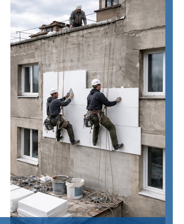 Утепление фасада пенополистиролом в Тейково от 1957 р. | ВЫСОТНИК-Ткв