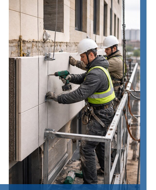 Монтаж фасадных термопанелей в Тейково от 1631 р. | ВЫСОТНИК-Ткв