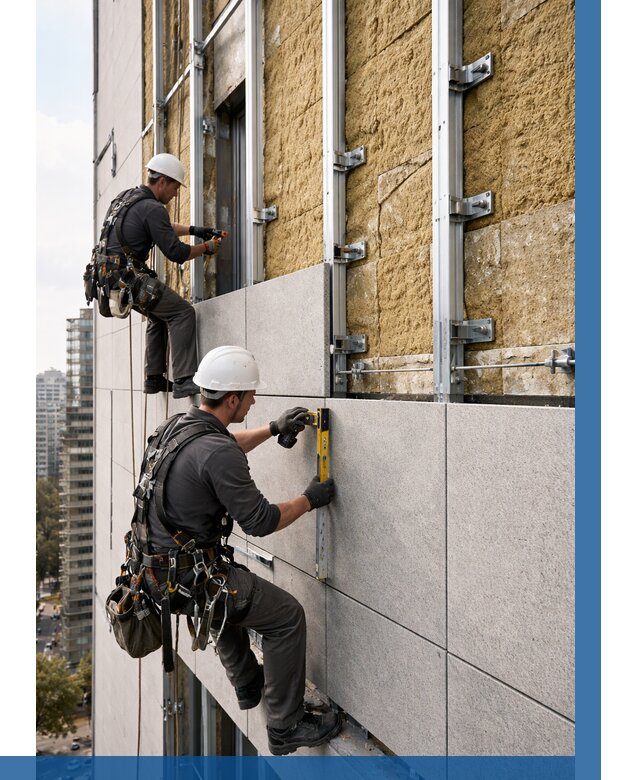 Монтаж вентилируемого фасада в Тейково от 3806 р. | ВЫСОТНИК-Ткв