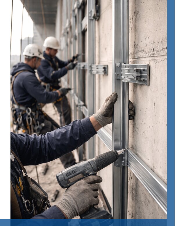 Монтаж подсистемы вентфасада в Тейково от 924 р. | ВЫСОТНИК-Ткв