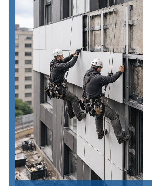 Монтаж композитных панелей фасада в Тейково под ключ