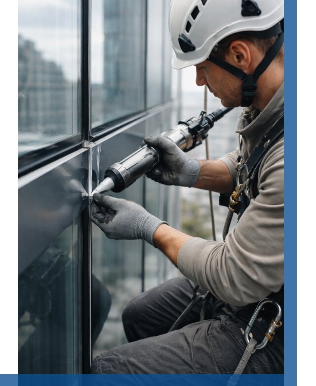 Герметизация стыков витража в Тейково от 1305 р. | ВЫСОТНИК-Ткв