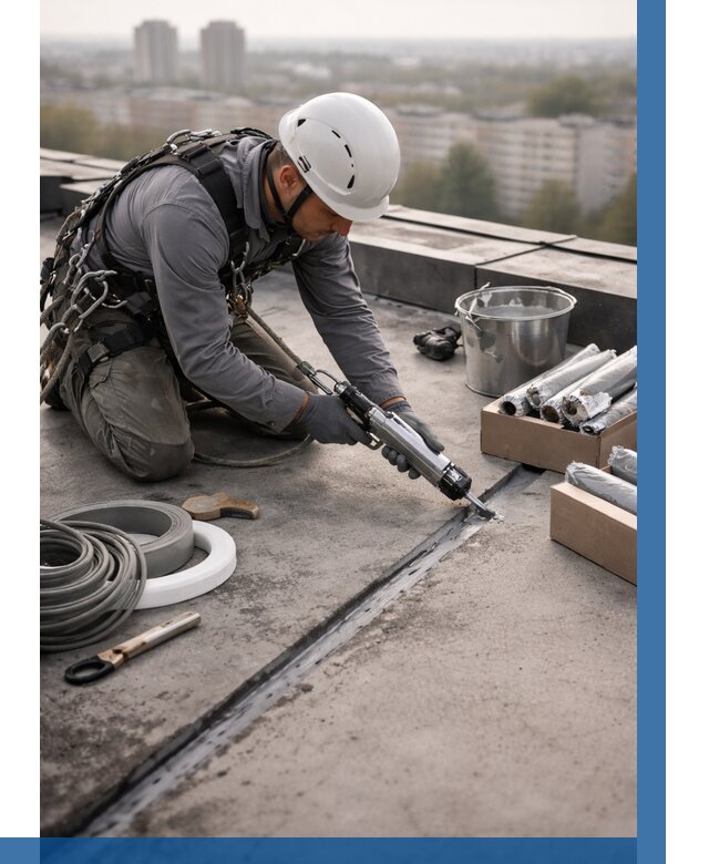 Герметизация швов кровли в Тейково от 489 р./м2 | ВЫСОТНИК-Ткв