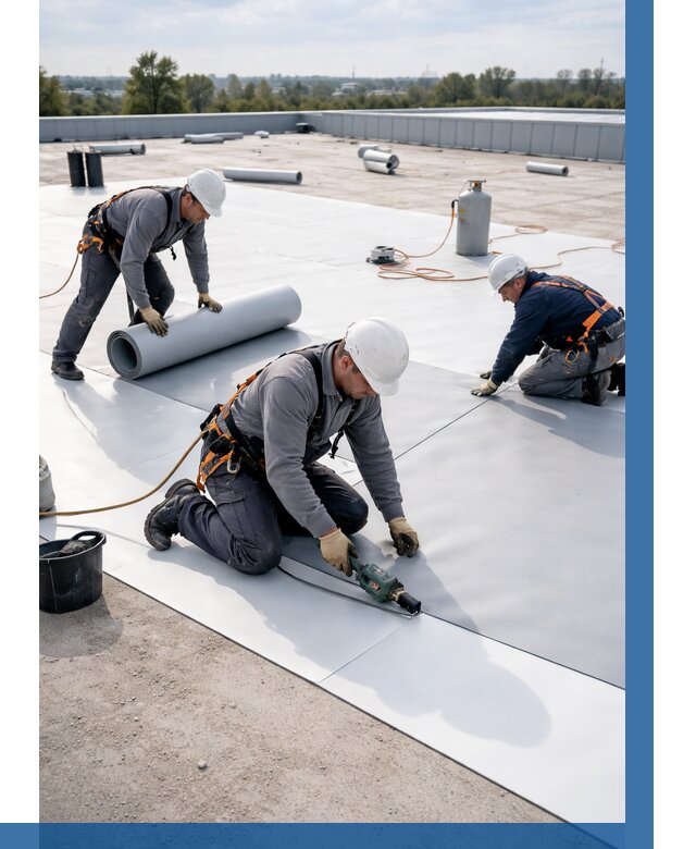 Монтаж мембранной кровли под ключ в Тейково от 1305 р. | ВЫСОТНИК-Ткв