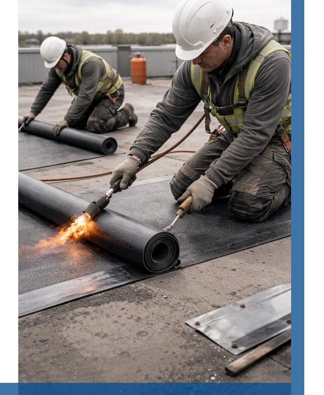 Монтаж наплавляемой кровли в Тейково от 924 р. — ВЫСОТНИК-Ткв