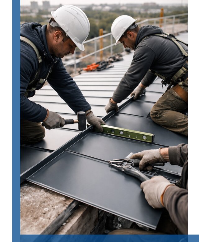 Монтаж фальцевой кровли в Тейково для промышленных зданий