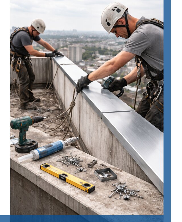 Монтаж парапетных крышек в Тейково от 870 р. | ВЫСОТНИК-Ткв