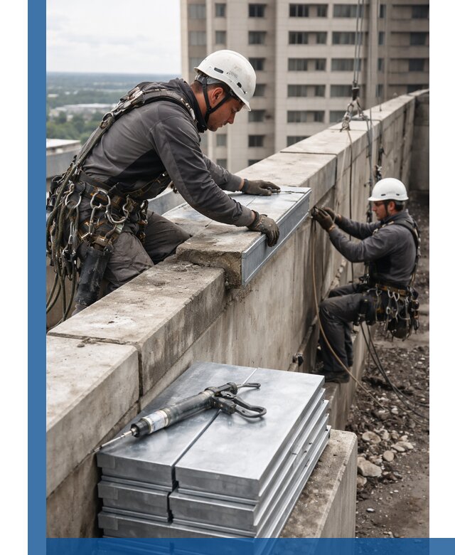 Замена парапетных крышек и установка новых в Тейково