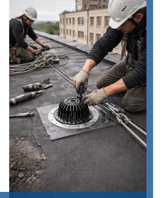 Установка водосточных воронок в Тейково цена от 3806 р. | ВЫСОТНИК-Ткв