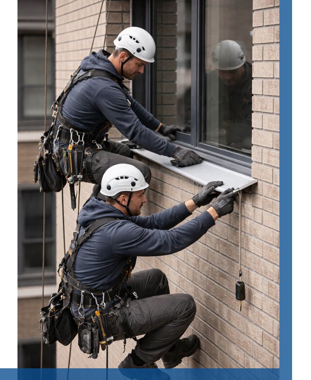 Монтаж оконных отливов под ключ в Тейково от 3806 р. | ВЫСОТНИК-Ткв