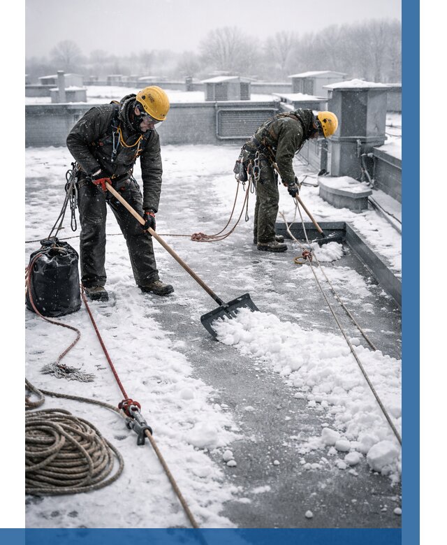 Очистка крыши от снега в Тейково от 8155 р. | ВЫСОТНИК-Ткв