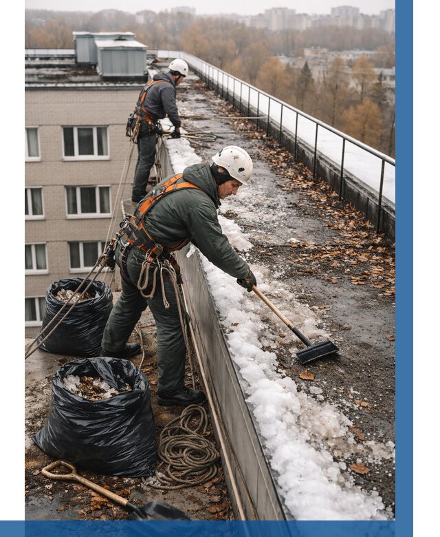 Очистка кровли по периметру в Тейково от 598 р. | ВЫСОТНИК-Ткв