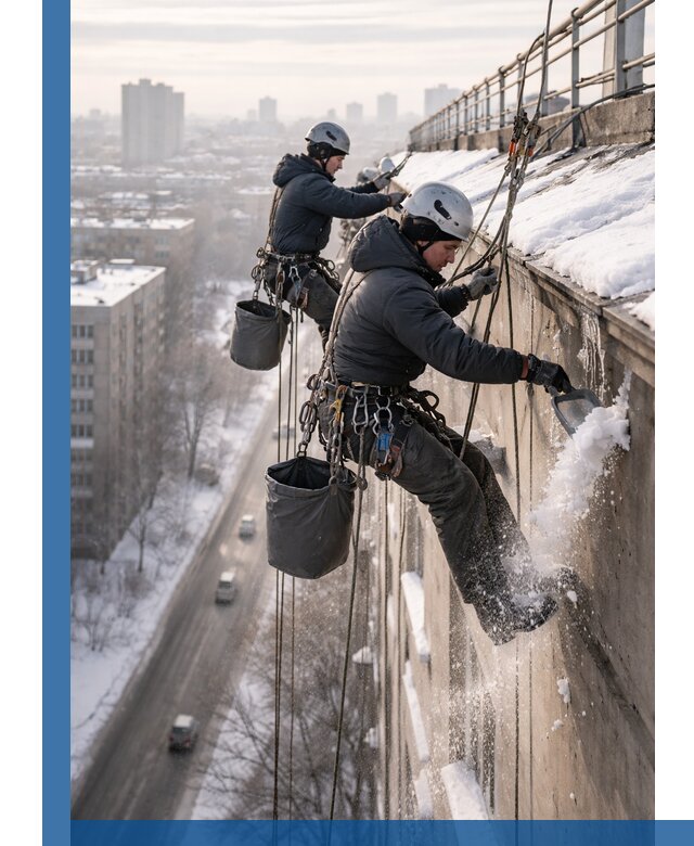 Очистка карнизов от снега в Тейково профессионально и безопасно