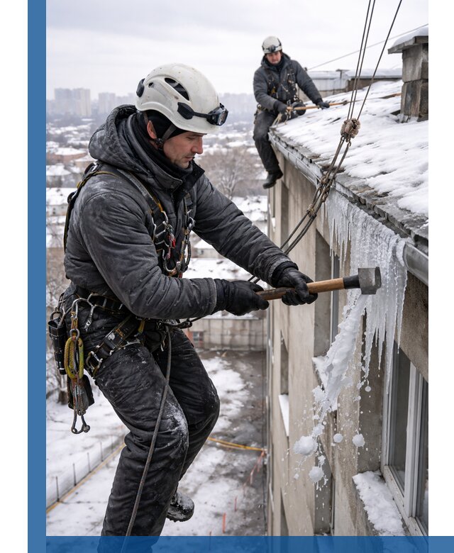Сбивание и удаление сосулек с крыши в Тейково безопасно