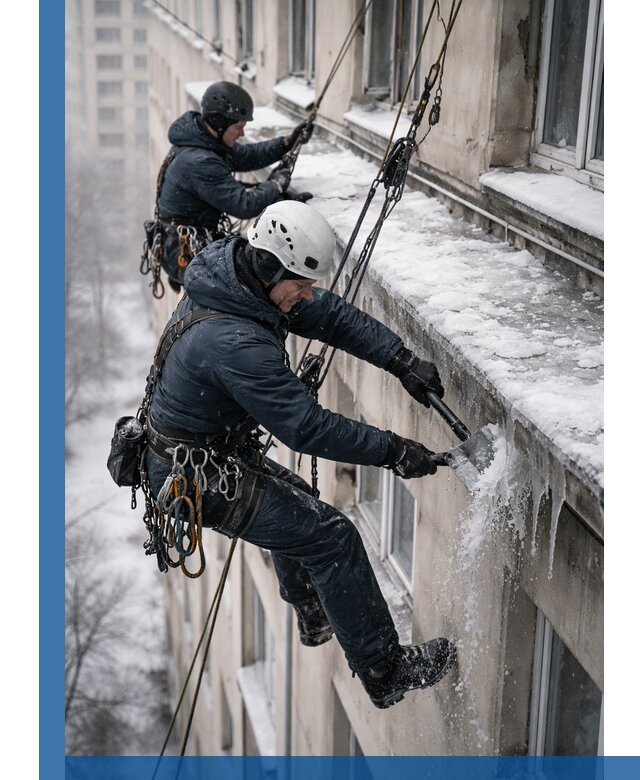 Удаление наледи и сосулек с карнизов в Тейково профессионально