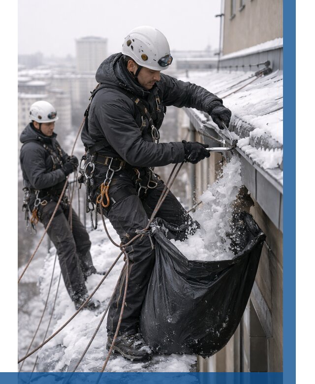 Аварийная очистка крыши в Тейково под ключ от 326 р. | ВЫСОТНИК-Ткв