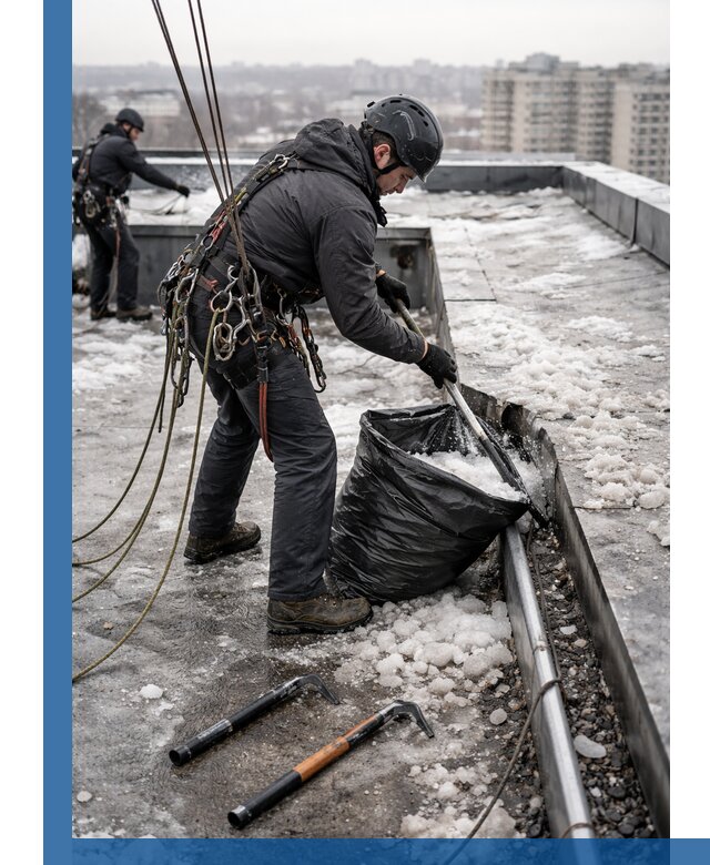 Аварийная очистка кровли в Тейково от промальпинистов