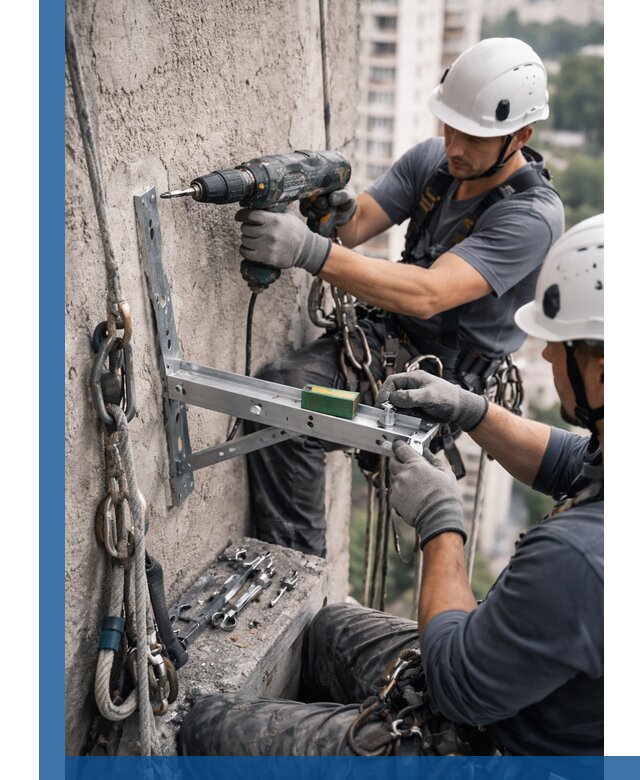 Установка кронштейнов кондиционера и крепежа в Тейково