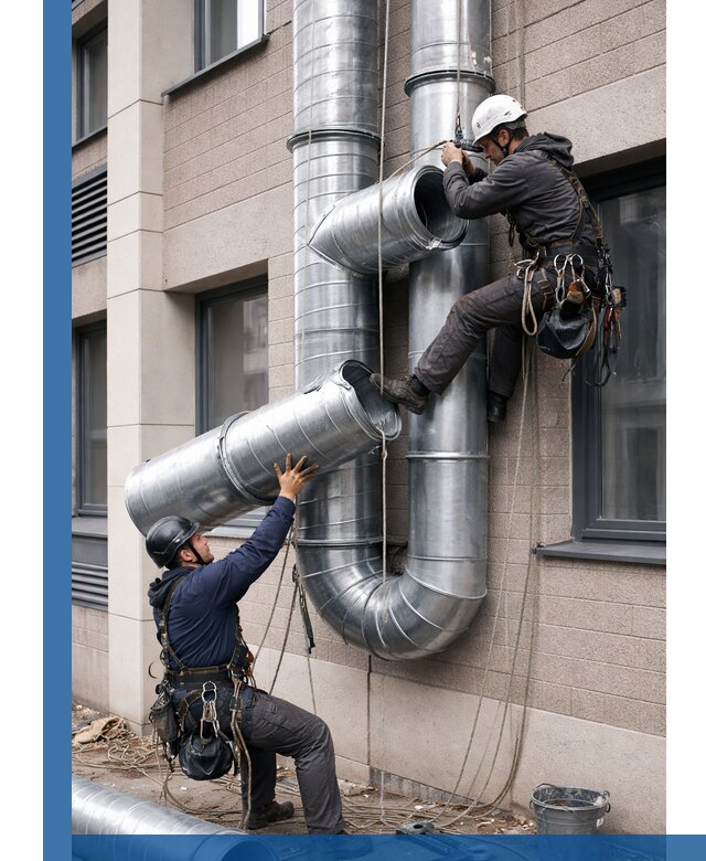 Монтаж фасадных воздуховодов в Тейково с герметизацией и крепежом