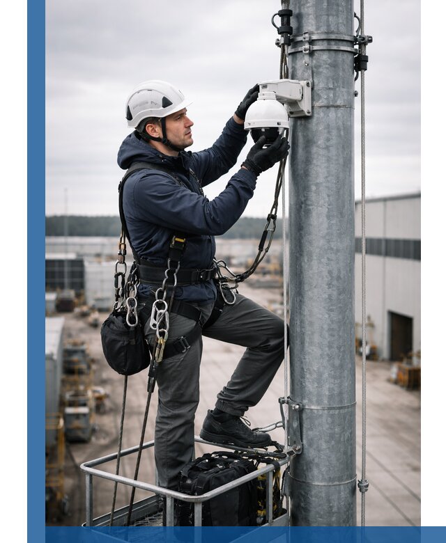 Профессиональная установка видеокамер на мачте в Тейково