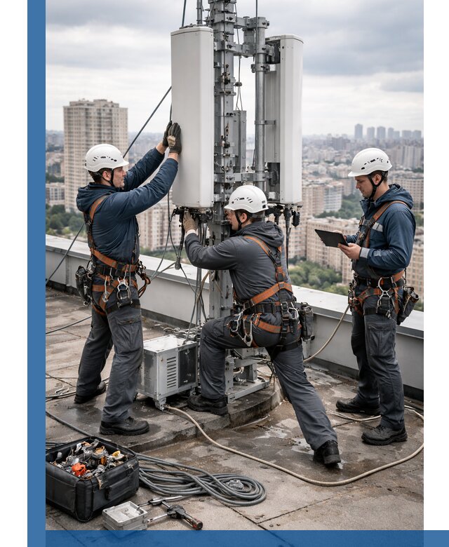 Монтаж антенн связи на крыше в Тейково с вводом в эксплуатацию