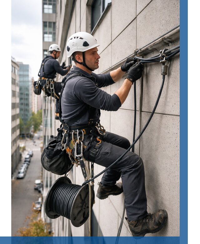 Прокладка кабеля по фасаду в Тейково от 381 р. | ВЫСОТНИК-Ткв