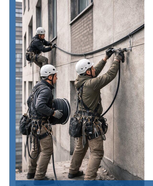 Прокладка кабеля по фасаду в Тейково, профессиональный монтаж