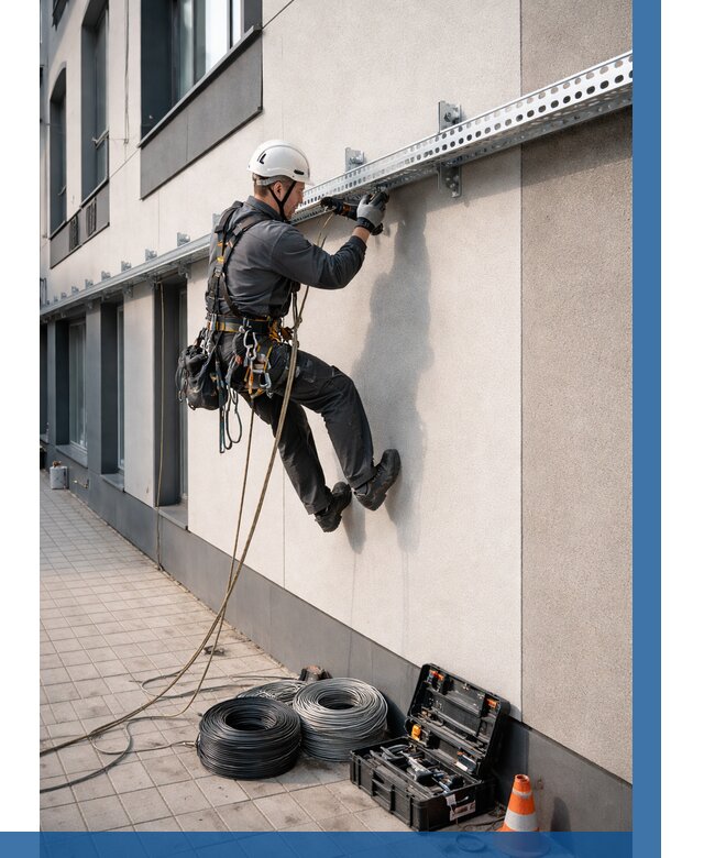 Монтаж кабельных лотков на фасаде в Тейково от 1305 р. | ВЫСОТНИК-Ткв