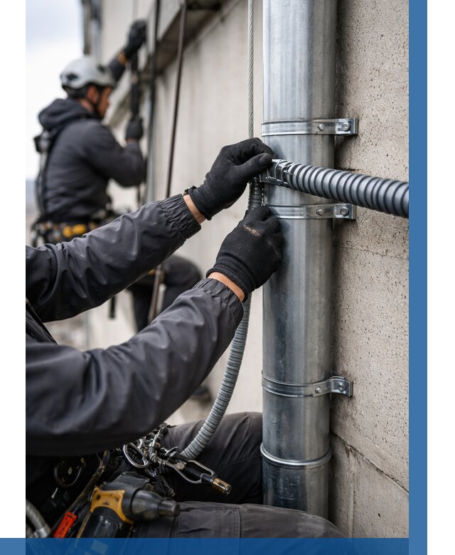 Монтаж гофры для кабеля в Тейково от 326 р. | ВЫСОТНИК-Ткв