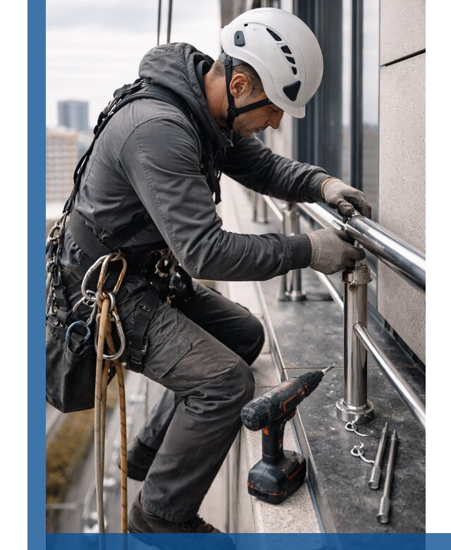 Монтаж ограждений на высоте в Тейково для зданий и конструкций