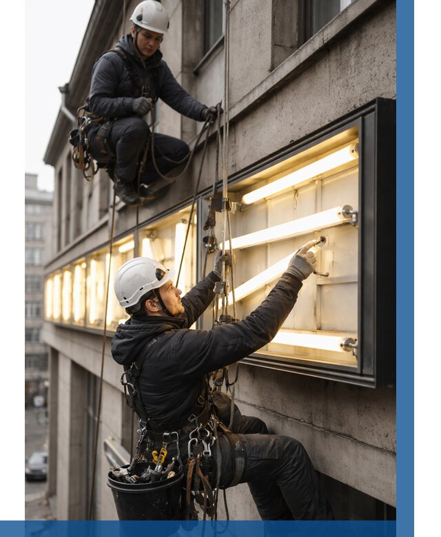 Замена ламп в вывеске в Тейково под ключ от 3806 р. | ВЫСОТНИК-Ткв