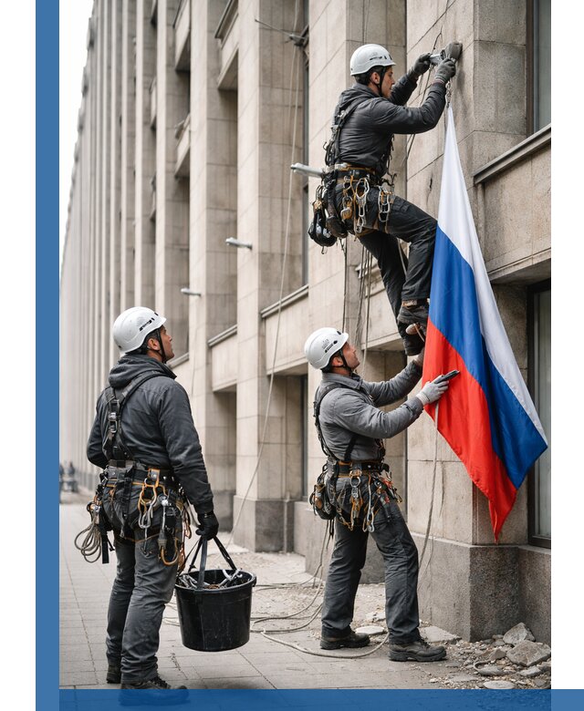 Профессиональная установка флагов на фасаде в Тейково