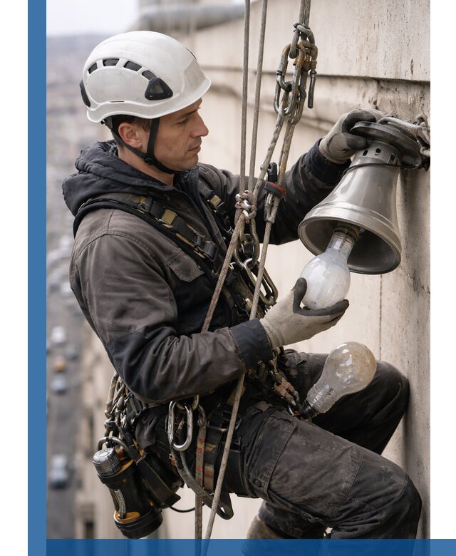 Замена ламп на высоте в Тейково профессионально и быстро