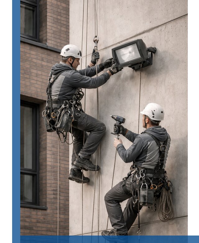 Профессиональный монтаж фасадных прожекторов в Тейково под ключ