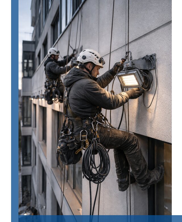 Монтаж фасадного освещения в Тейково установка и подключение