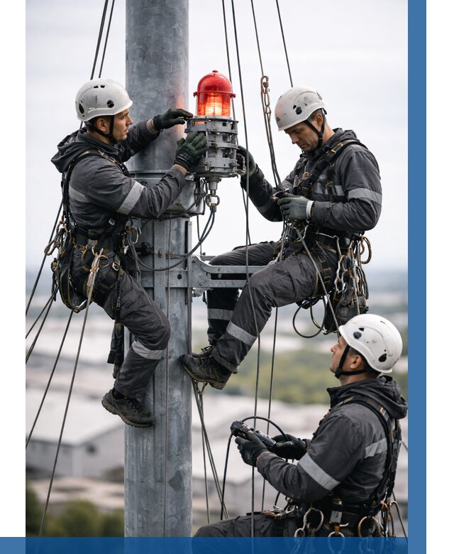 Монтаж заградительных огней в Тейково от 9242 р. | ВЫСОТНИК-Ткв