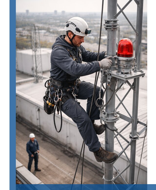Монтаж заградительных огней и обслуживание объектов в Тейково